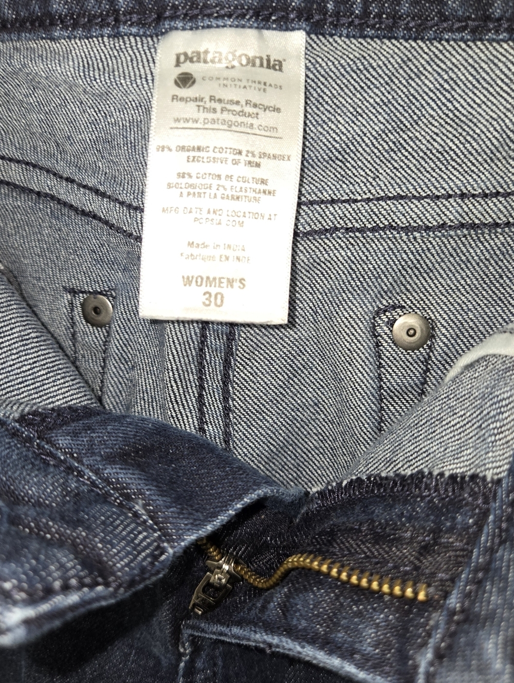 Size 30 Patagonia Dark Indigo Straight Leg‎ Women's Jeans - Picture 4 of 6